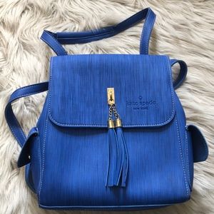 Blue book bag style purse
